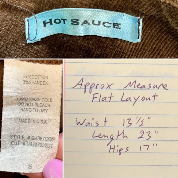 Hot Sauce Studded Corduroy Pencil Skirt Size Small - Picture 11 of 11